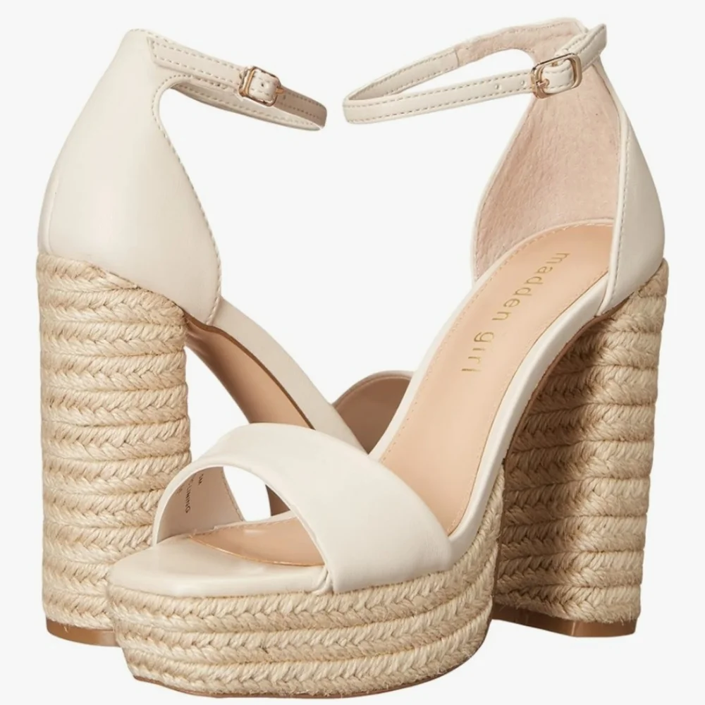 New w/Box Madden Girl Omega-J 2-Piece Ankle-Strap Espadrille Platform Sandals